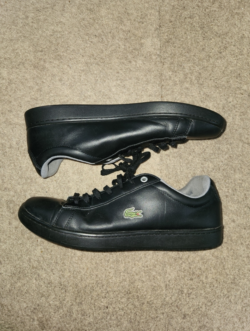 Lacoste Black Leather Sneakers | Mens US 10.5
